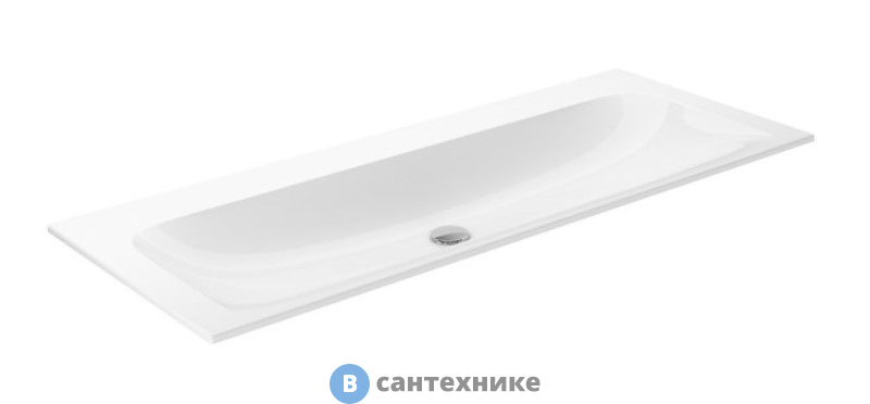 Умывальник Keuco PLAN керамический, без отверстия под смеситель, 1208x17x494 мм, белый (32980311200)
