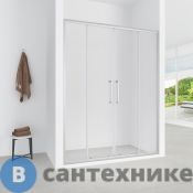 Дверь в нишу, раздвижная Loranto CS-AB04S-170 170x190, профиль сатин, 6 мм прозрачное стекло, профиль сатин