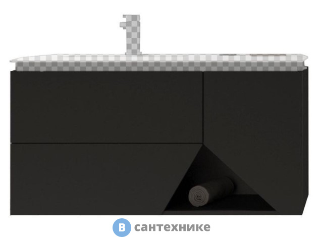 Тумба под раковину Cezares Collection 1973 подвесная с двумя выдвижными ящиками и одной распашной дверцей, 55224 Grigio nuvola, 105x45,3x55