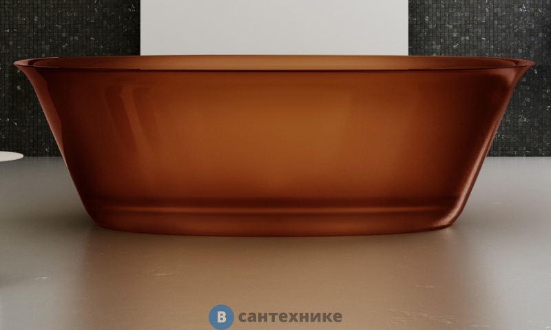 Ванна ABBER Kristall AT9707Opal 170х75 прозрачная коричневая