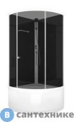 Душевая кабина Domani-Spa Simple high высокий поддон 90*90*204, без крыши черные стенки, тонир.стекло