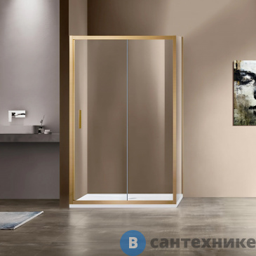 картинка Душевой уголок Vincea Garda VSR-1G9012CLG, 1200*900, брашированное золото, стекло прозрачное, без поддона