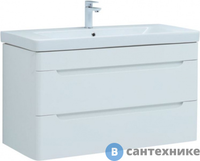 картинка Тумба под раковину Aquanet София 105 2 ящ. белый глянец (274116)