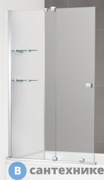 картинка Шторка Cezares STREAM-VFS-11-90/150-C-Cr на ванну (900х1500)