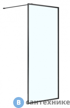 картинка Душевая перегородка AZARIO RICHMOND AZ-NAG 6310 Walk-in 1000*2000 стекло прозр. 6 мм, профиль чёрный (AZ-NAG 6310 1000 Black)