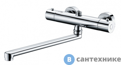 картинка Смеситель WasserKRAFT Berkel 4822L Thermo для ванны с длинным изливом латунь, хромоникелевое покрытие