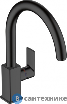 картинка Смеситель Hansgrohe 71871670 Vernis Sh M35 для кухни, чёрный матовый