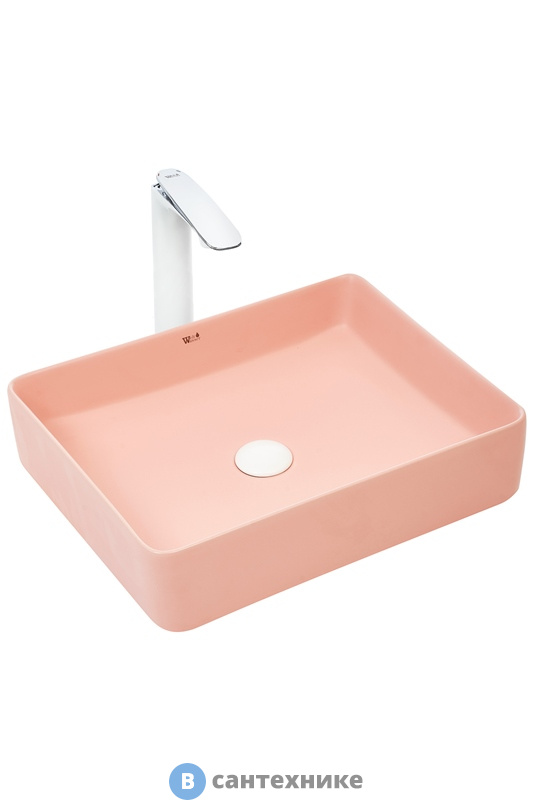Раковина WELTWASSER ELBACH 2178 MP накладная (матовая розовая) /510х405х110/