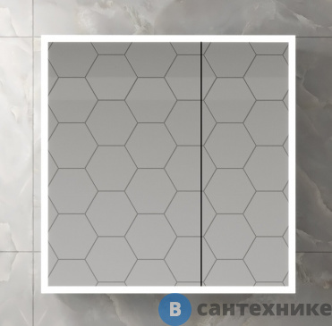 картинка Зеркало-шкаф Континент REFLEX, 800х800 с датчиком движения (МВК027)