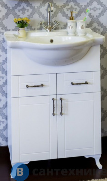 картинка Тумба Sanflor ГЛОРИЯ 65 белая эмаль, под умывальник Байкал-65 (С4591)