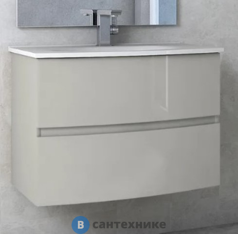 Тумба под раковину Cezares DALILA 54925 с двумя выдвижными ящиками Grigio lucido, 100x51x55