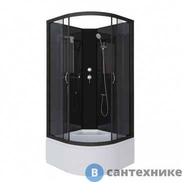 картинка Душевая кабина Niagara NG-6508-14BK (900х900х2150) высокий поддон, стекло тонированное