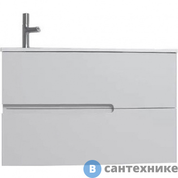 картинка Тумба под раковину Jacob Delafon EB1888RU-G1C Nona с интегрированными ручками, глянцевый белый, 80 см, 2 ящика