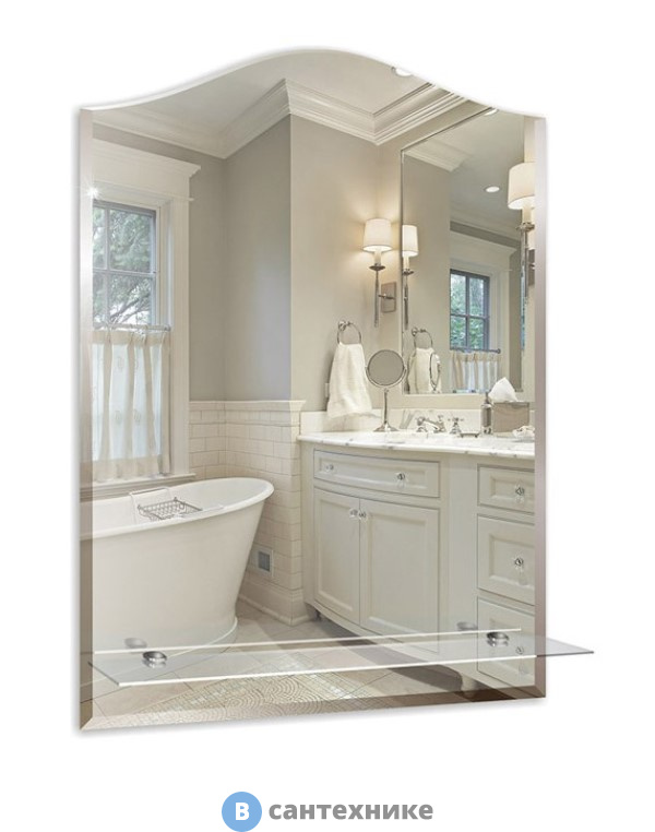 Зеркало Loranto Шанс-люкс 490х675 фацет с полкой (00000000425)