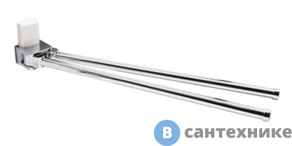 картинка Держатель полотенец WasserKRAFT Leine K-5031 White рога металл, хромоникелевое покрытие, ABS - пластик