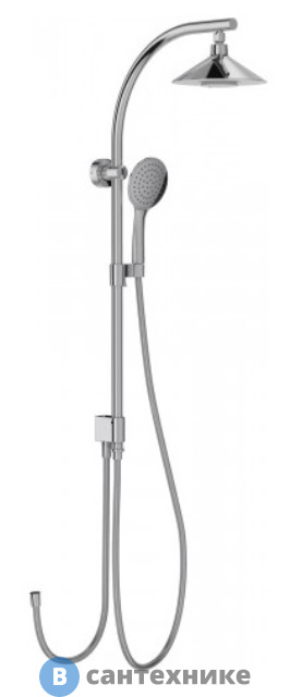 Душевая стойка Jacob Delafon MOXIE E8079-CP с подключением к смесителю, верхний душ 200 мм (хром)