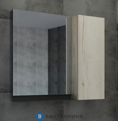 Зеркало-шкаф Comforty Бонн-90 дуб дымчатый