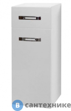 картинка Тумба VALENTE VERSANTE Ver300 99(01) навесная с ящиком, белый глянец, левое исполнение (300*298*760)