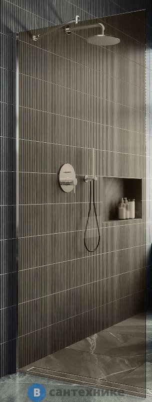 Душевая перегородка в профиле MaybahGlass 1950*790 Стекло 8 мм Бронза (MGD-696-5ш)