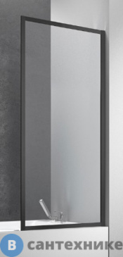 картинка Душевая шторка на ванну Vincea VSB-41700CLB, 700*1400, черный, стекло прозрачное