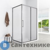 Душевое ограждение Loranto CS-AB02GG-129 120x90x190, профиль серый матовый, 6 мм прозрачное стекло