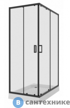 картинка Душевое ограждение Niagara NG-6881-08 black (100*80*195) прямоугольник, двери раздвижные, без поддона