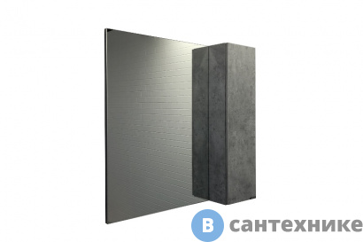 картинка Зеркало-шкаф Comforty Осло-80 бетон светлый
