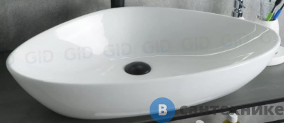 картинка Раковина накладная GID-ceramic N9062 белый (665х440х150)