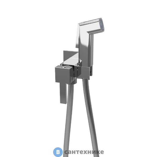 Смеситель Paini Prato 53CR442QLM с гиг. душем квадратный, хром