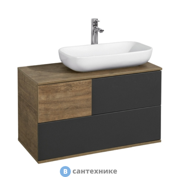 Тумба под раковину Акватон Терра 85 Дуб Кантри/Антрацит (1A247201TEKA0)