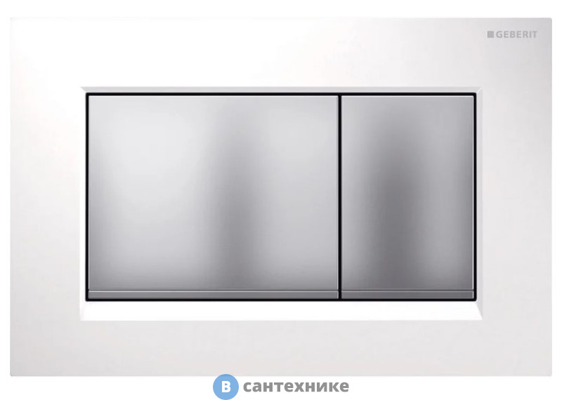 Смывная клавиша Geberit Sigma 30, пластик, белый/матовый хром/матовый хром (115.883.KL.1)