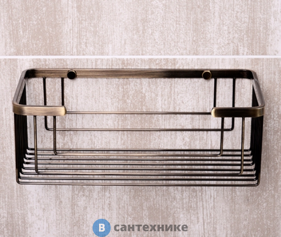 Полка WasserKRAFT K-744 металлическая прямая нержавеющая сталь AISI 304, покрытие "светлая бронза"