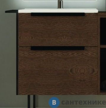 картинка Тумба под раковину Cezares URBAN 55155 с двумя выдвижными ящиками, Frassino scuro, 60x46x62