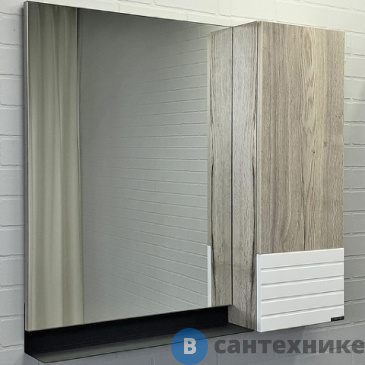 картинка Зеркало-шкаф Comforty Страсбург-90 дуб дымчатый