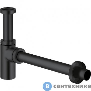 картинка Сифон Kludi 1002039-00 для раковины, бутылочный, чёрный матовый