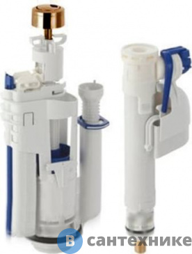 картинка Механизм Artceram JAZZ/HERMITAGE с кнопкой двойного слива для унитаза моноблок, цвет бронза (ACA006 72)