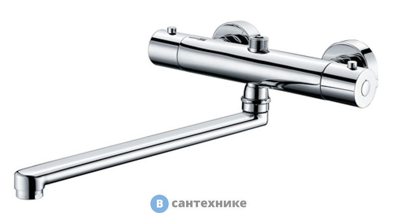 Смеситель WasserKRAFT Berkel 4822L Thermo для ванны с длинным изливом латунь, хромоникелевое покрытие