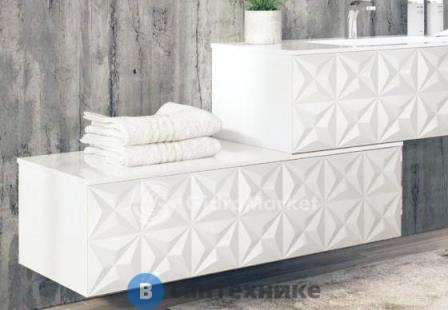 Шкафчик Cezares LECCE LC/BS1051T.601 подвесной с одним выдвижным ящиком, с доводчиками (Push/Pull), Bianco Laccato Opaco 105,5x51,5x30