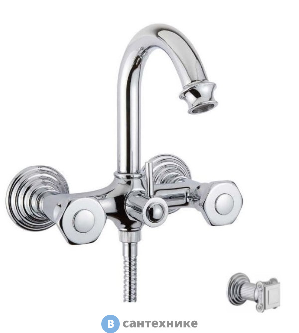 Смеситель Cezares APHRODITE-V-01-O для ванны и душа, хром, ручки Куб