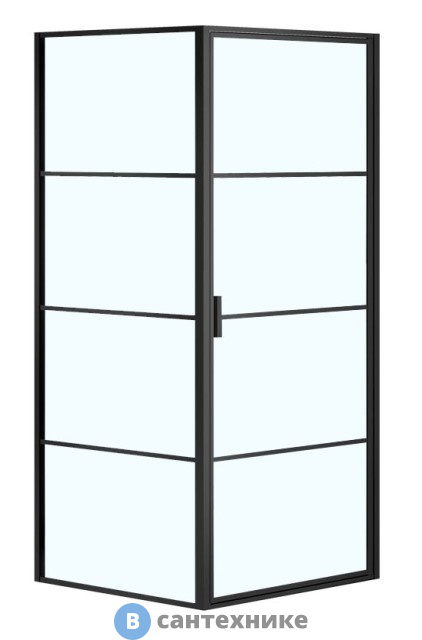 Душевое ограждение AZARIO RICHMOND 1000*1000*1950 без поддона, стекло прозр.6 мм профиль чёрный (AZ- NAG1221 1000 BLACK)