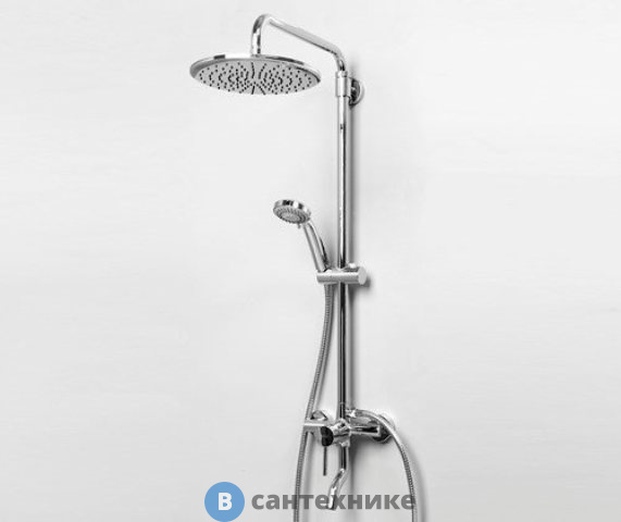 Душевая стойка WasserKRAFT A14401 со смесителем для ванны, 84/125х58 см латунь, хромоникелевое покрытие