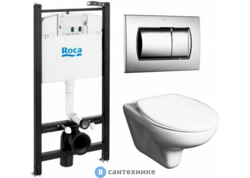 Унитаз с инсталляцией Roca MATEO 893100010 (унитаз+инст+кноп+сид м/л)