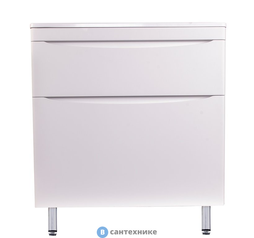 Тумба под раковину Style line напольная Бергамо мини 90 (2 ящ.) Люкс антискрейтч белый, PLUS (2000949237145)