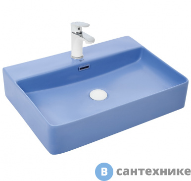 картинка Раковина WELTWASSER ELBACH 2173 MBL накладная (матовая голубая) /600х420х120/