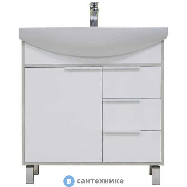 Тумба под раковину Акватон Рико 80 Белый/Ясень фабрик (1A215401RIB90)