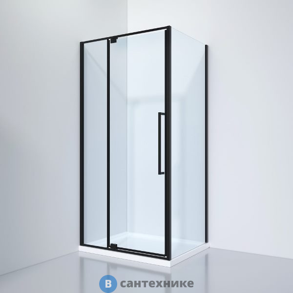 Душевое ограждение Black&White S818 BC (1000х800х1950), без поддона