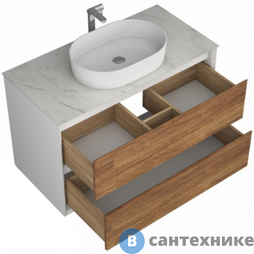 картинка Тумба под раковину SINTESI TESLA malhelbruna 80 с двумя ящиками (SIN-TES-MAL-2-80)