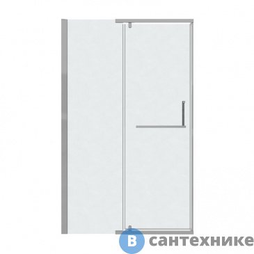 картинка Дверь в нишу Grossman Pragma 100.K33.03.110.10.02 (110*195) хром, стекло шиншилла