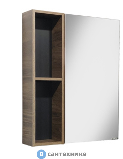 Зеркало-шкаф Comforty Штутгарт-60 дуб тёмно-коричневый