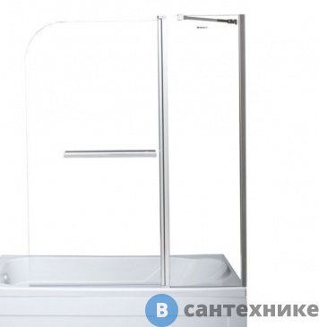 картинка Шторка Aquanet SG-1200 для ванны 150*120(45+75), стекло 6 мм, прозр (209412)